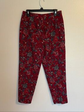 Charter Club size 12 Red Floral Pants - Classic Printed Trousers